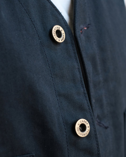 the makers vest workwear made in barcelona_ navy blue _ details