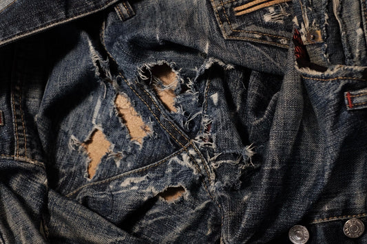 old raw denim crotch repair barcelona