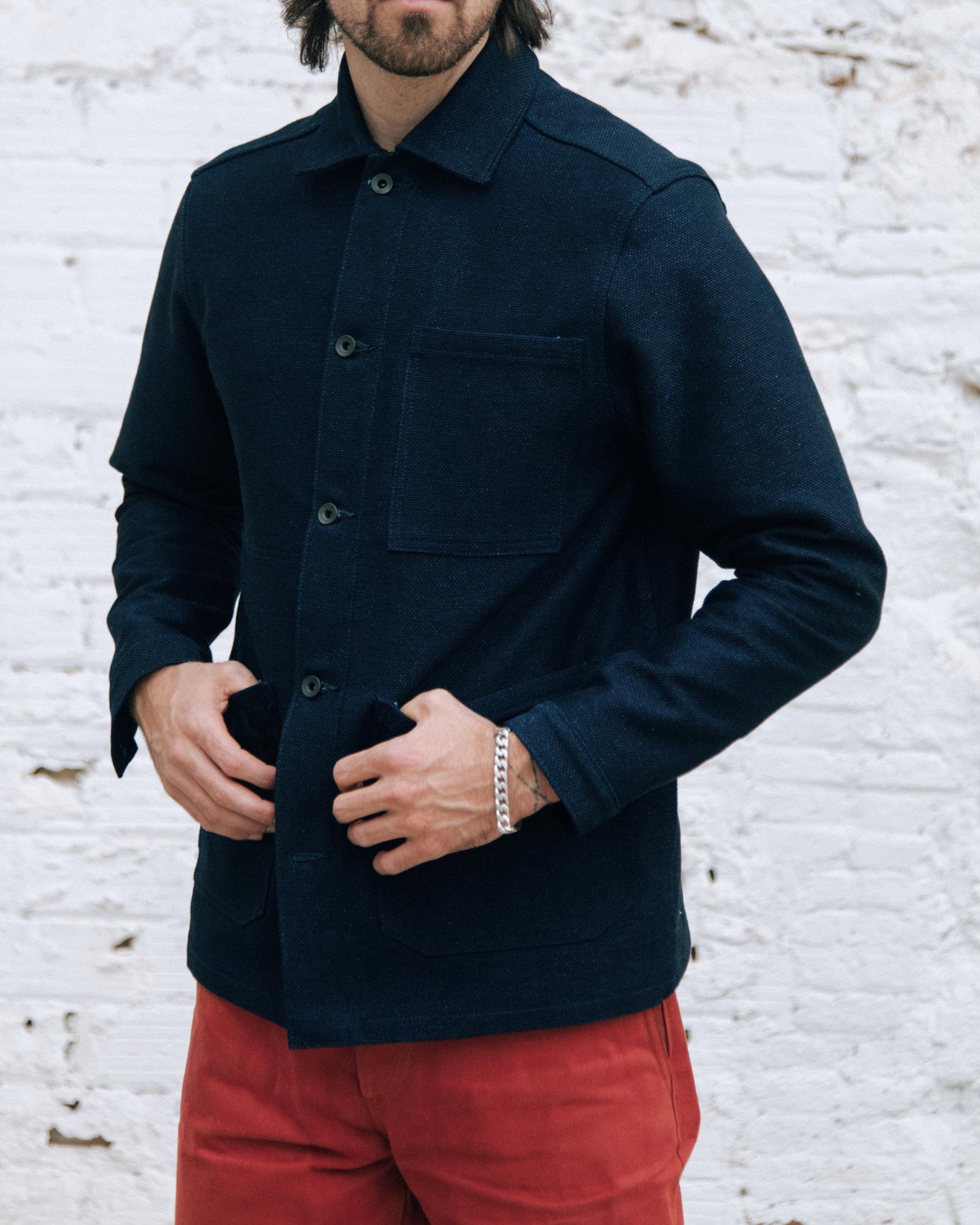 Worker japanese sashiko jacket handmade in Barcelona 