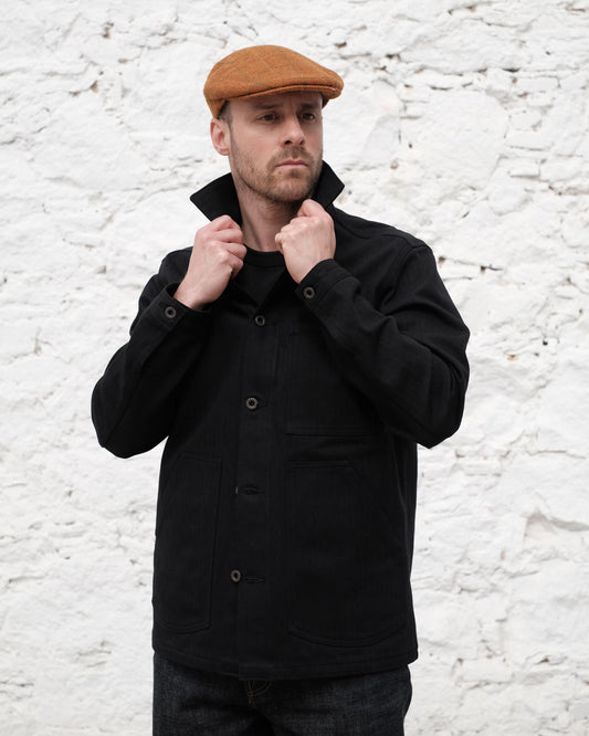 Black Herringbone worker jacket