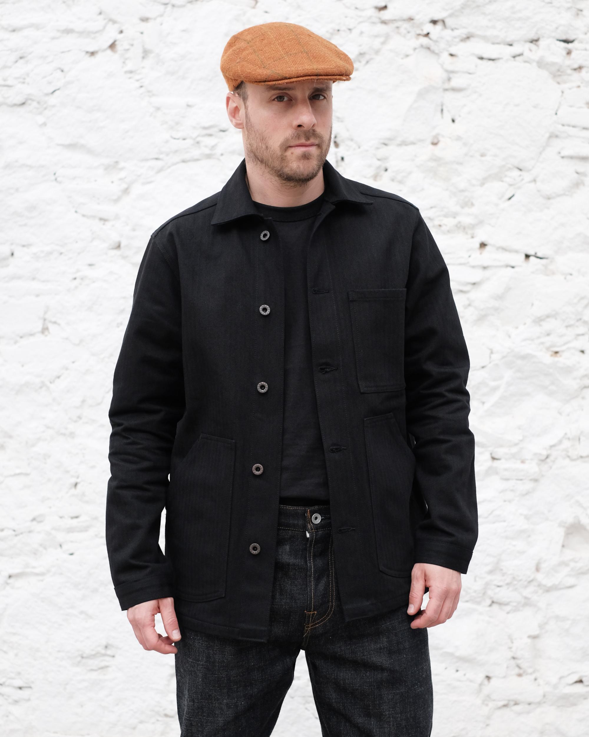 Black Herringbone worker jacket – Camila Romano
